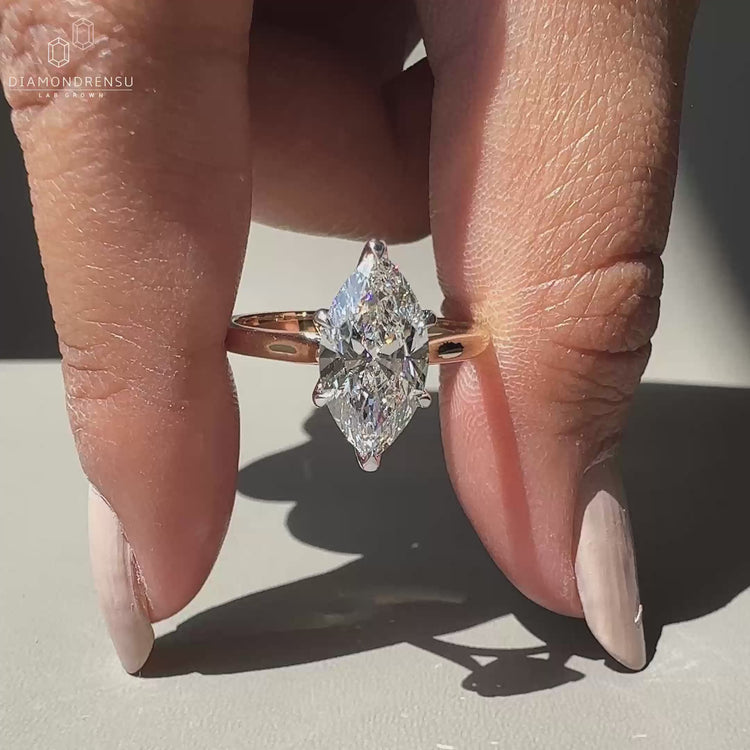 Marquise Diamond Ring featuring a brilliant center stone.