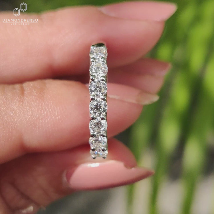 Lab grown diamond wedding band.