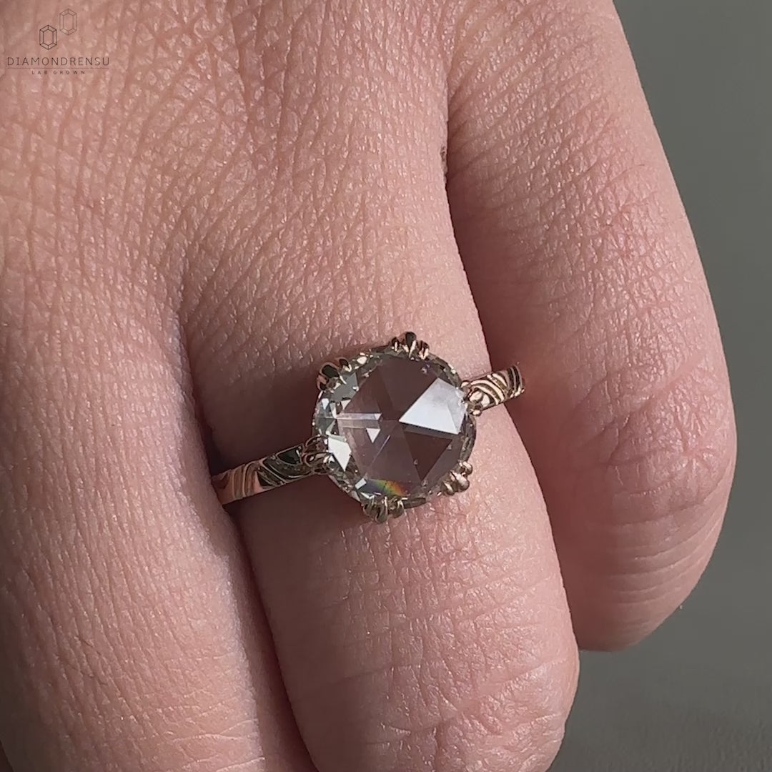 Vintage Style Rose Cut Diamond Ring