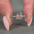 Lab grown round rose cut diamond ring with cluster setting.