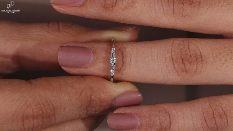 Lab grown diamond wedding band.