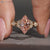 Handmade lab grown diamond ring with IGI certified details.