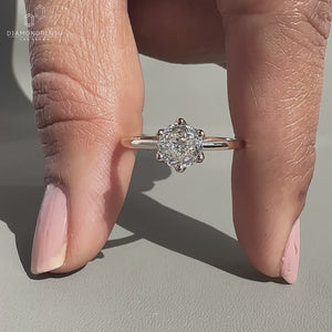 Portuguese Cut Engagement Ring with a unique solitaire design.