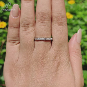 Lab grown diamond wedding band.
