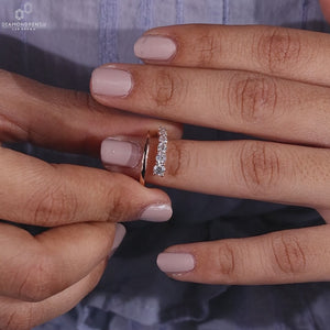 Lab grown diamond wedding band.