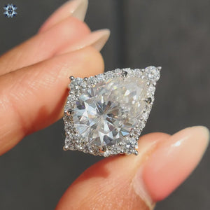 Pave ring with intricate detailing around the band for a touch of brilliance.
