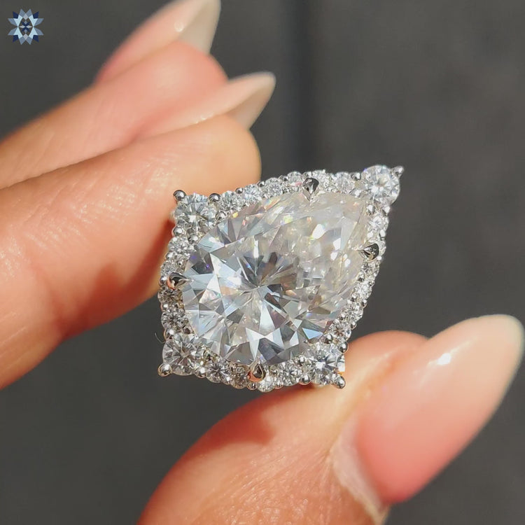 Pave ring with intricate detailing around the band for a touch of brilliance.
