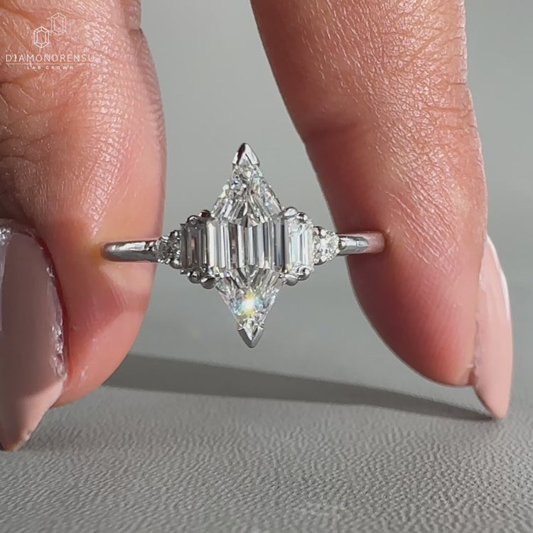 Hexagon Engagement Ring featuring modern geometric beauty.