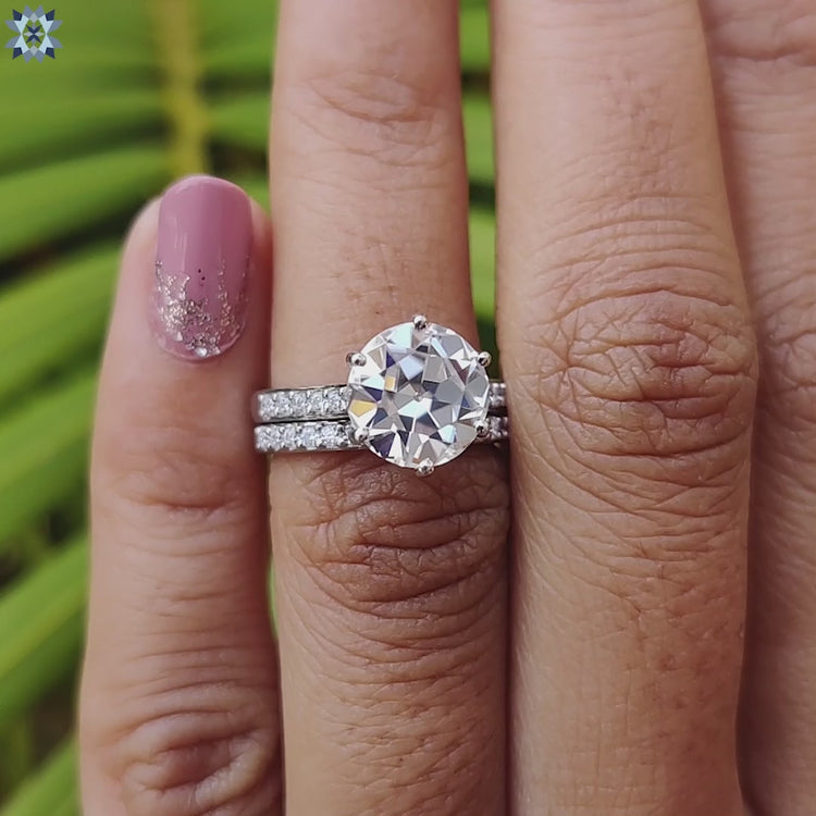 Delicate and Beautiful Round Moissanite Half Eternity Wedding Band