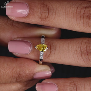 Pave Round Diamond Ring with intricate pave setting detailing.