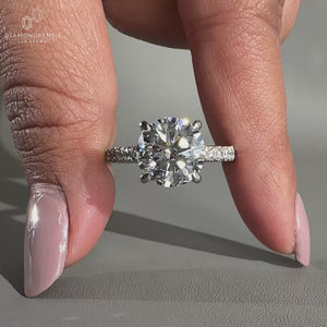 Gold Pave Diamond Ring crafted with brilliant diamonds.