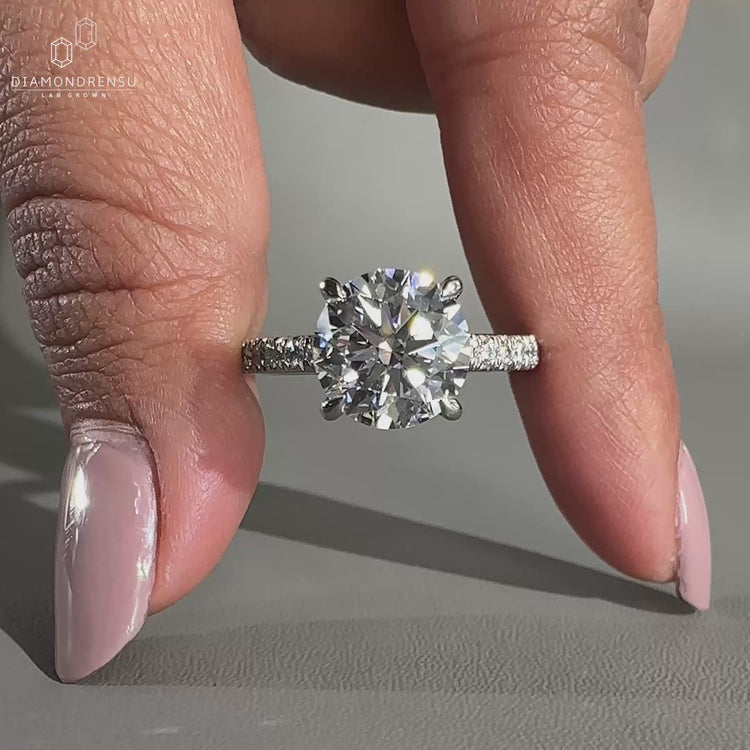 Gold Pave Diamond Ring crafted with brilliant diamonds.