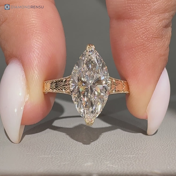 Vintage style marquise diamond ring.