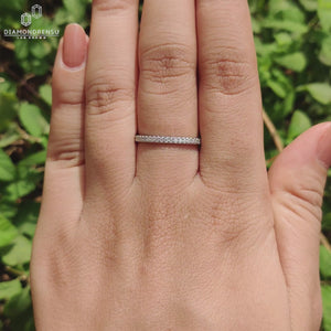 Lab grown diamond wedding band.