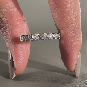 Lab grown diamond wedding band.