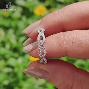 Lab grown diamond wedding band.