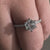 Hexagon Step Cut Diamond Pave Engagement Ring