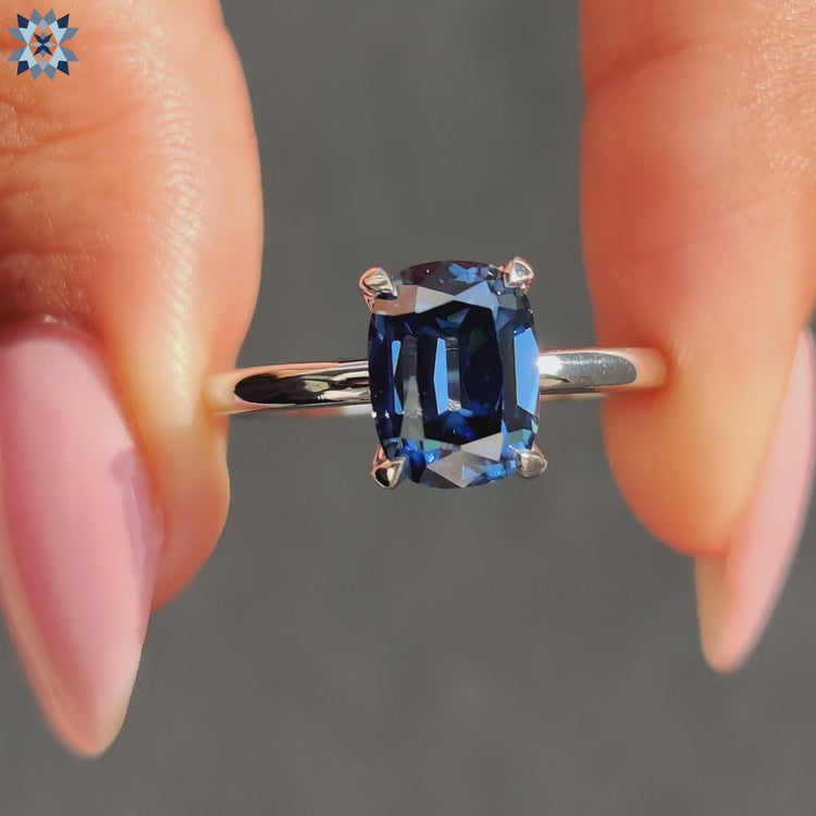 Old Mine Cushion Cut Solitaire Engagement Ring
