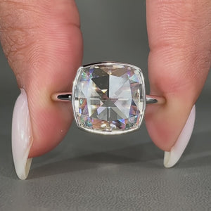 Cushion engagement ring crafted with precision and lab grown diamond.
