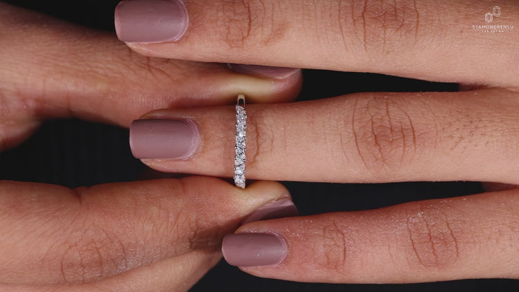 Lab grown diamond wedding band.