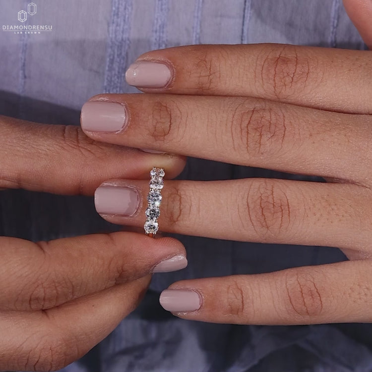 Lab grown diamond wedding band.