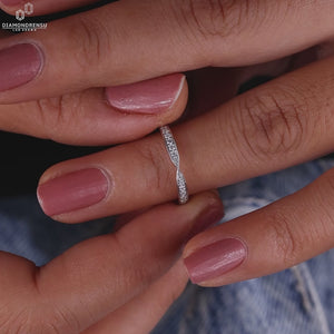 Lab grown diamond wedding band.