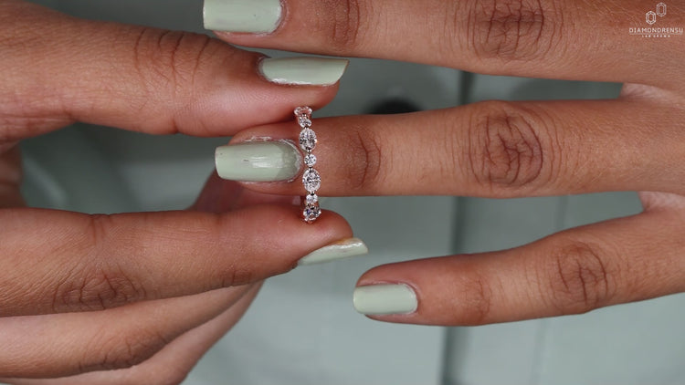 Lab grown diamond wedding band.