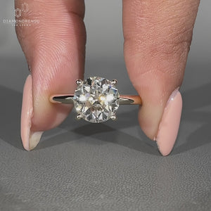 Round old European cut diamond engagement ring.
