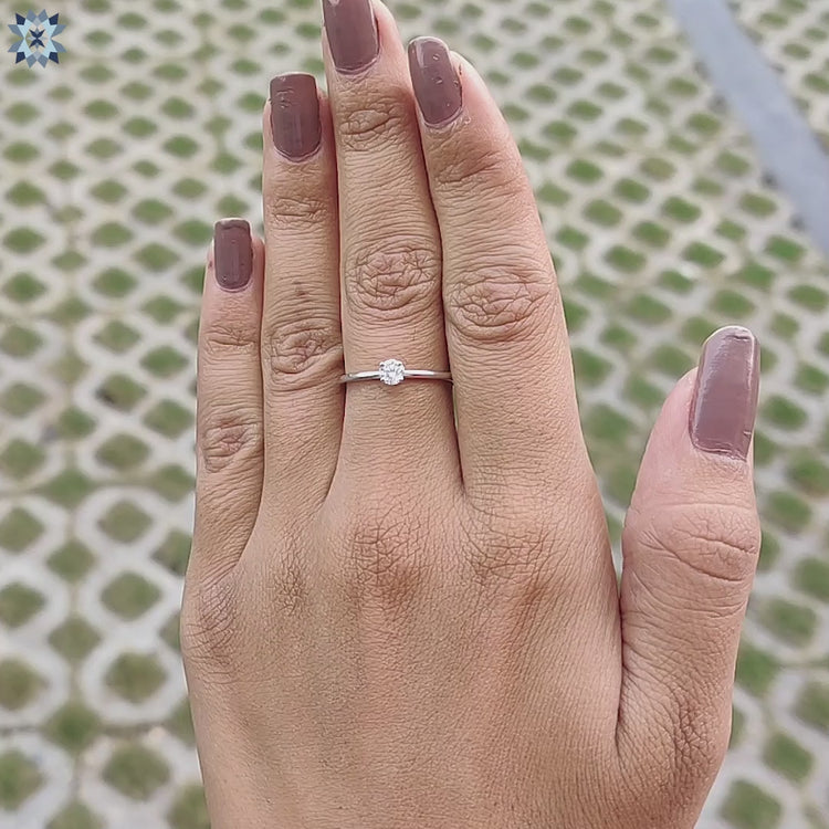 Elegant round brilliant cut ring showcasing timeless beauty.
