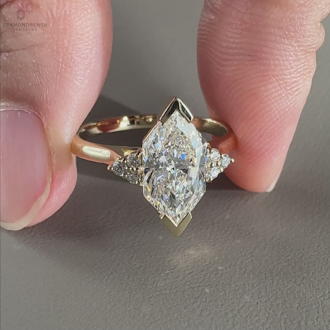 dutch marquise lab grown diamond ring