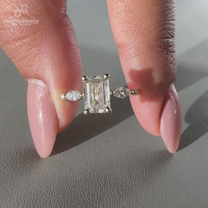 Emerald cut diamond ring crafted to perfection for your special moment.