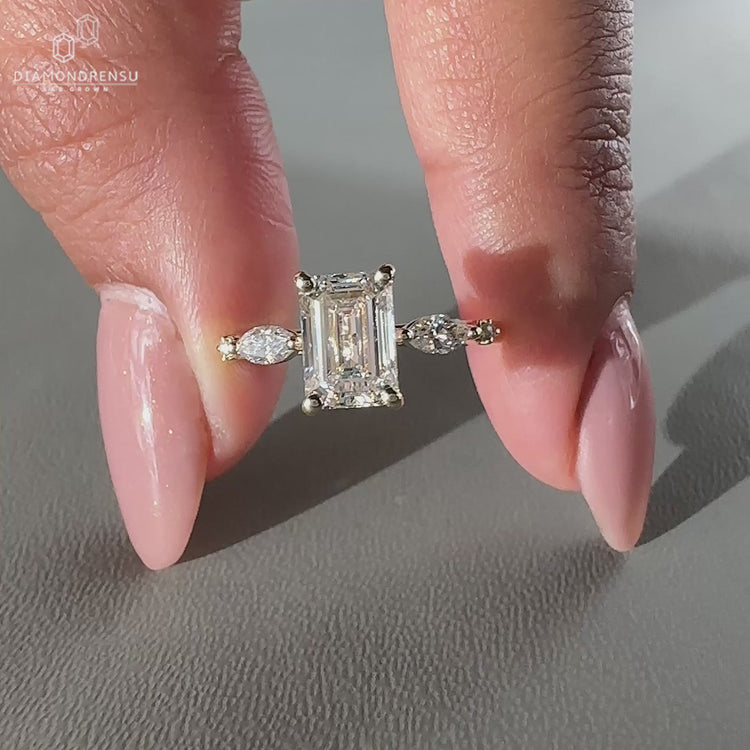 Emerald cut diamond ring crafted to perfection for your special moment.