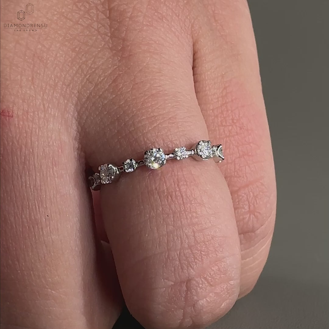 Round Cut Diamond Eternity Band with brilliant sparkle.
