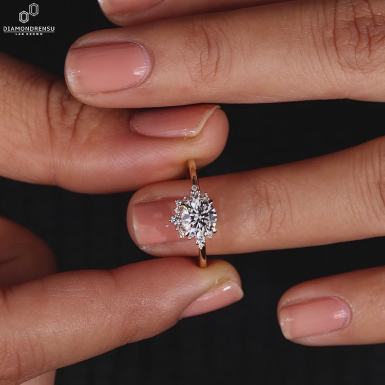 Elegant round diamond ring set in a classic prong setting.
