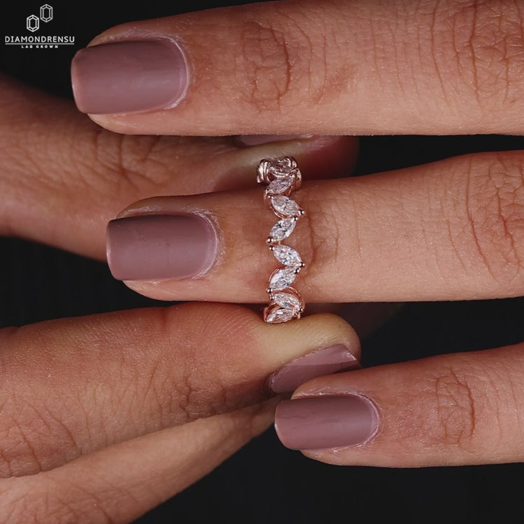 Lab grown diamond wedding band.