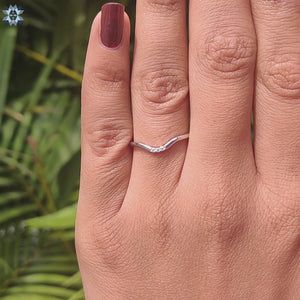 Dainty Curved Delicate Classic Moissanite Wedding Band