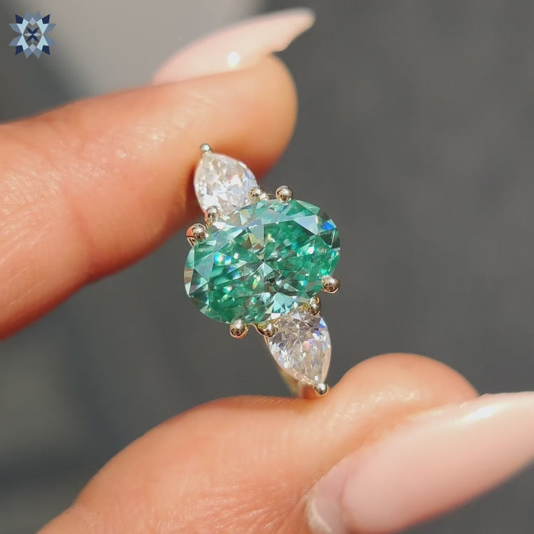 Moissanite yellow gold ring handmade ring diamondrensu ring.
