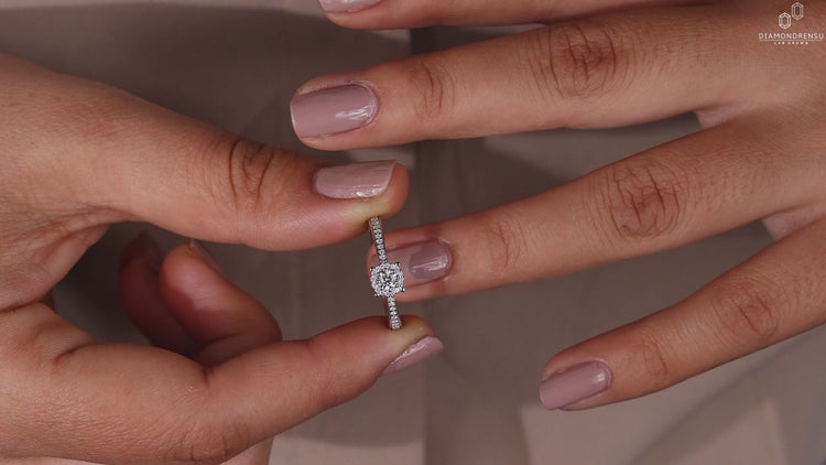 Lab grown diamond engagement ring