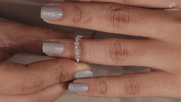 Lab grown diamond wedding band.