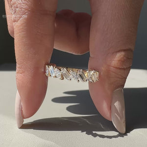 Baguette Wedding Band crafted for elegance and shine.
