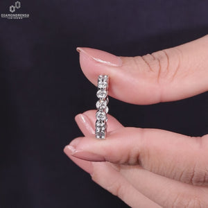 Lab grown diamond wedding band.