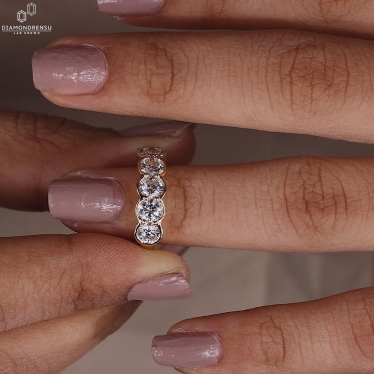 Lab grown diamond wedding band.