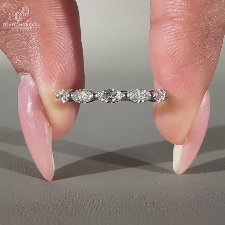 Lab grown diamond wedding band.