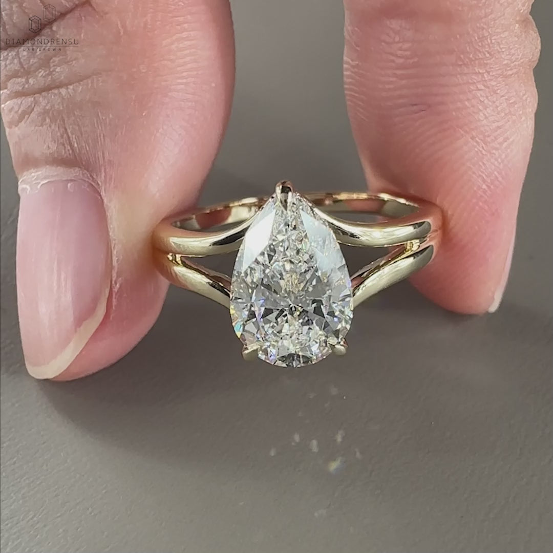 A handcrafted Split Shank Engagement Ring with intricate details.