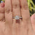 2.15 TW Cushion Rensu Cut Hidden Accent Pave Set Unique Moissanite Engagement Ring