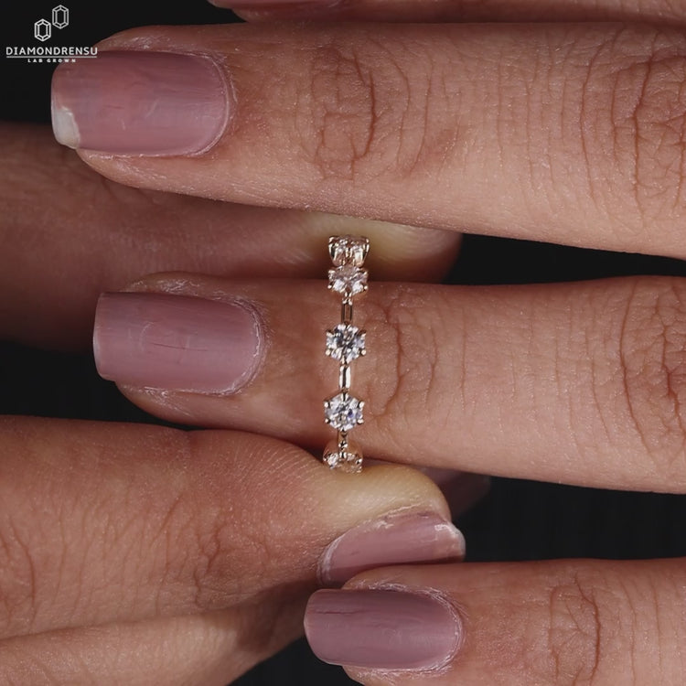 Lab grown diamond wedding band.