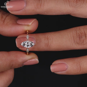 Marquise Cut Diamond Ring - Yellow Gold