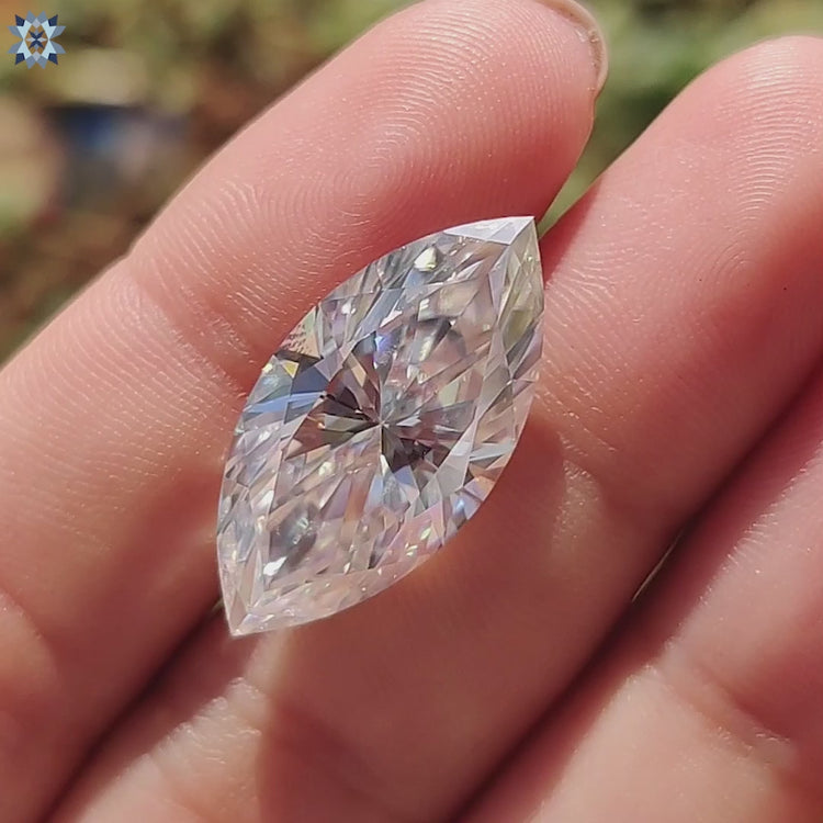 Loose moissanite stone brilliant marquise cut.
