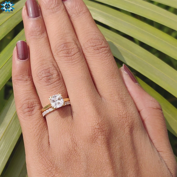 Classic Cathedral 1.60 CT Cushion Divine Lovely Moissanite Bridal Set