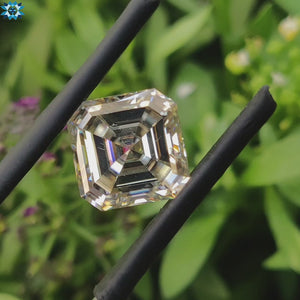 Moissanite loose stone in off white moissanite color.
